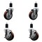 Service Caster 4'' Maroon Poly Wheel Swivel 1-1/2'' Expanding Stem Caster Set 2 Brakes, 4PK SCC-EX20S414-PPUB-MRN-2-TLB-2-112 - alternate 1